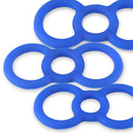 Coated Blue Slippery Silicone Premium Loop Handle Tension Rings - 345 Sample
