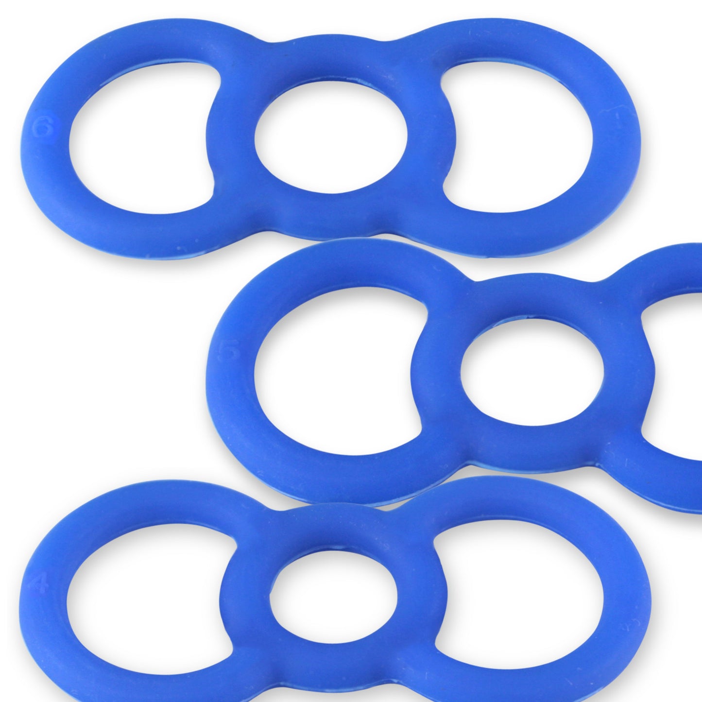 Coated Blue Slippery Silicone Premium Loop Handle Tension Rings - 456 Sample