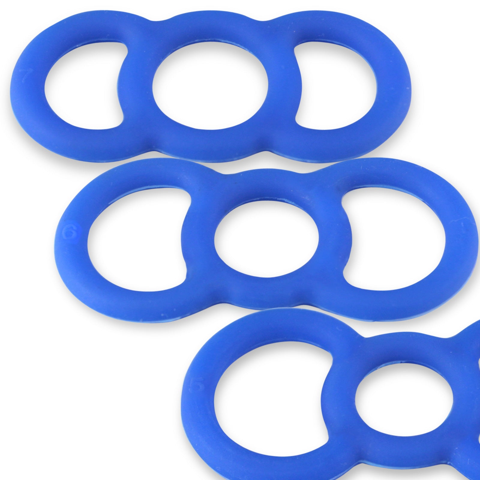 Coated Blue Slippery Silicone Premium Loop Handle Tension Rings - 567 Sample