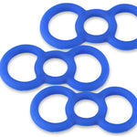 Coated Blue Slippery Silicone Premium Loop Handle Tension Rings - .7" x3