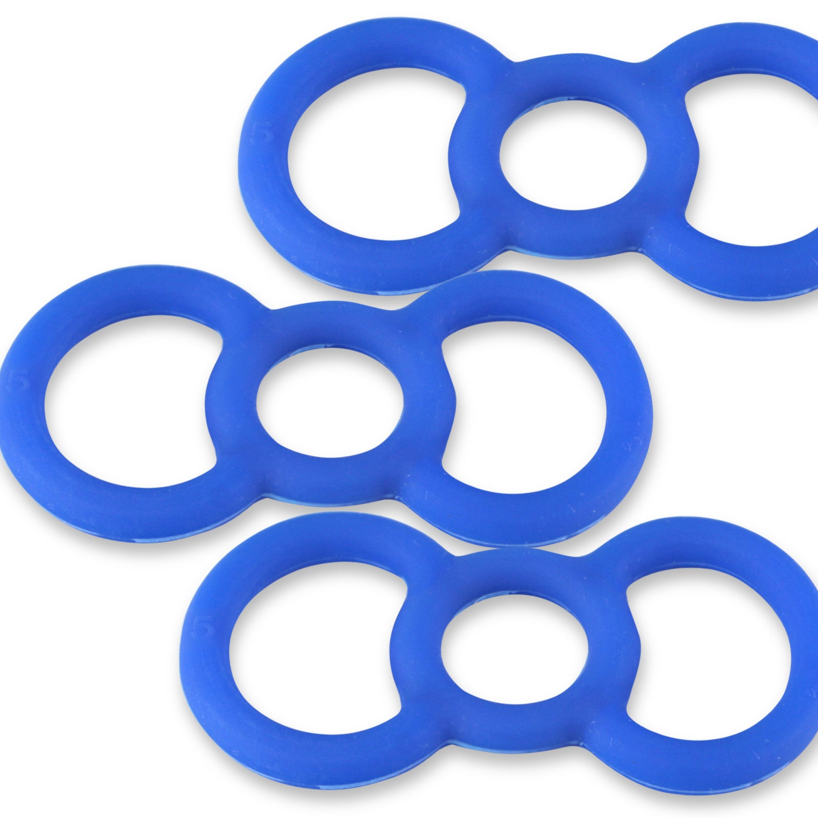 Coated Blue Slippery Silicone Premium Loop Handle Tension Rings - .7" x3