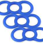 Coated Blue Slippery Silicone Premium Loop Handle Tension Rings - .75" x3