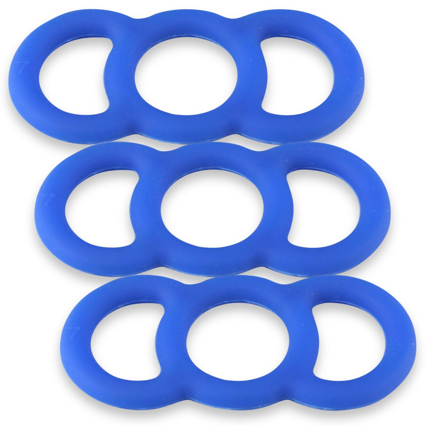 Coated Blue Slippery Silicone Premium Loop Handle Tension Rings - .8" x3