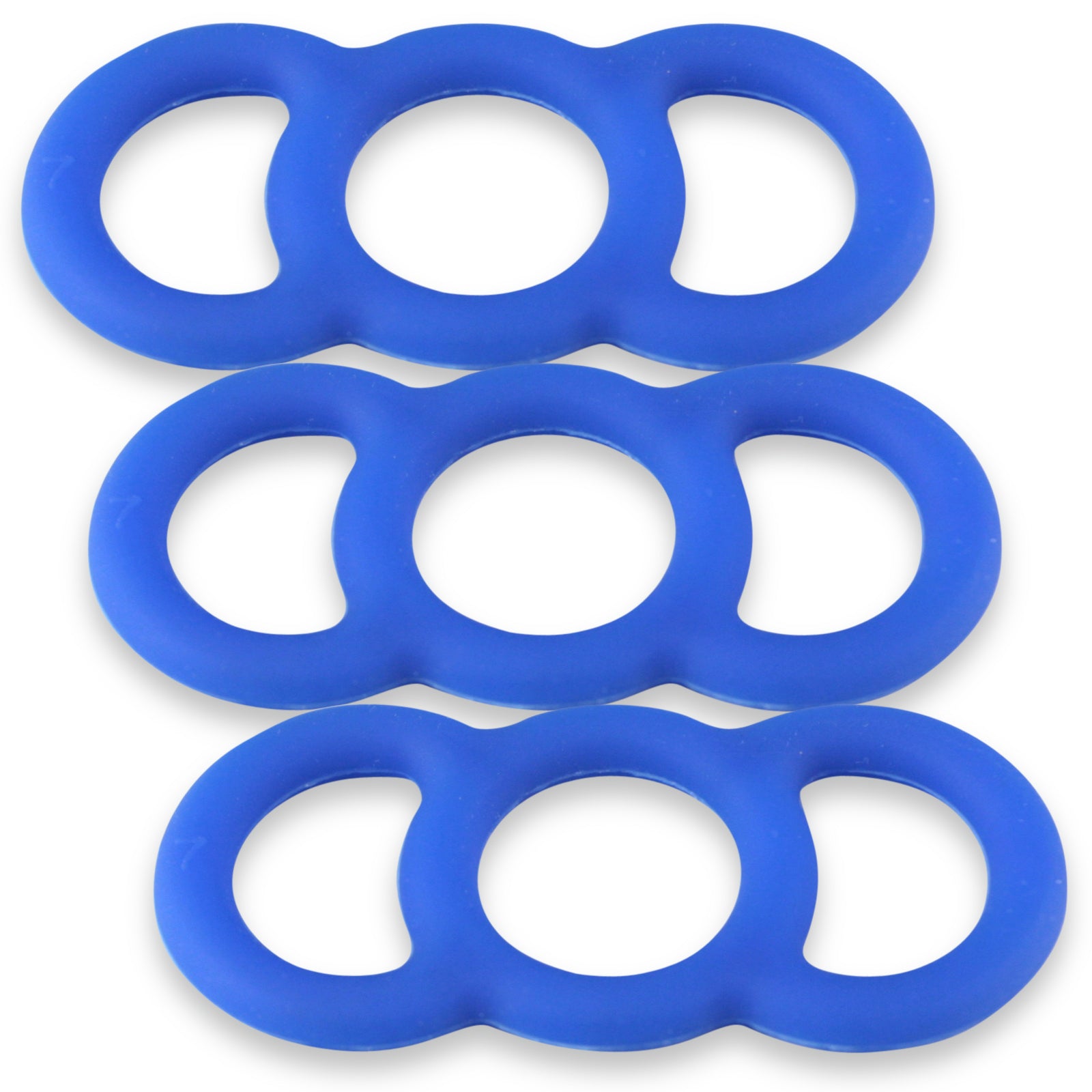 Coated Blue Slippery Silicone Premium Loop Handle Tension Rings - .8" x3