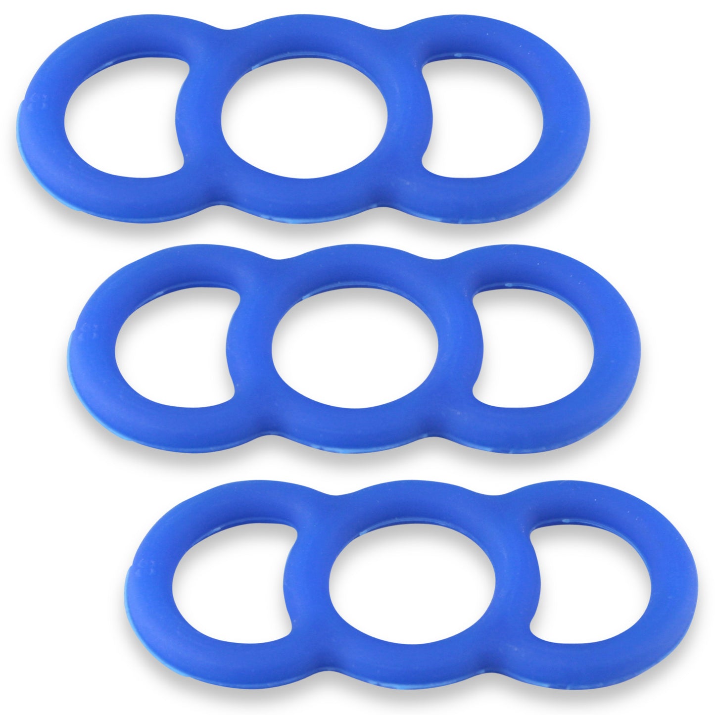 Coated Blue Slippery Silicone Premium Loop Handle Tension Rings - .9" x3