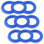 Coated Blue Slippery Silicone Premium Loop Handle Tension Rings - .9" x3
