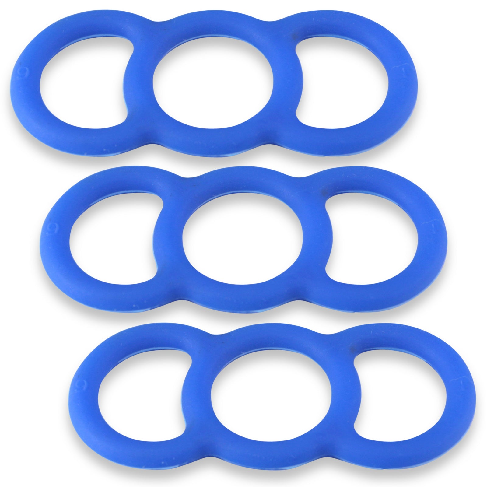 Coated Blue Slippery Silicone Premium Loop Handle Tension Rings - 1" x3