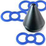 Blue Premium Slippery Silicone Coated Tension Rings w/ Easy Loader Cone - 456 Sample