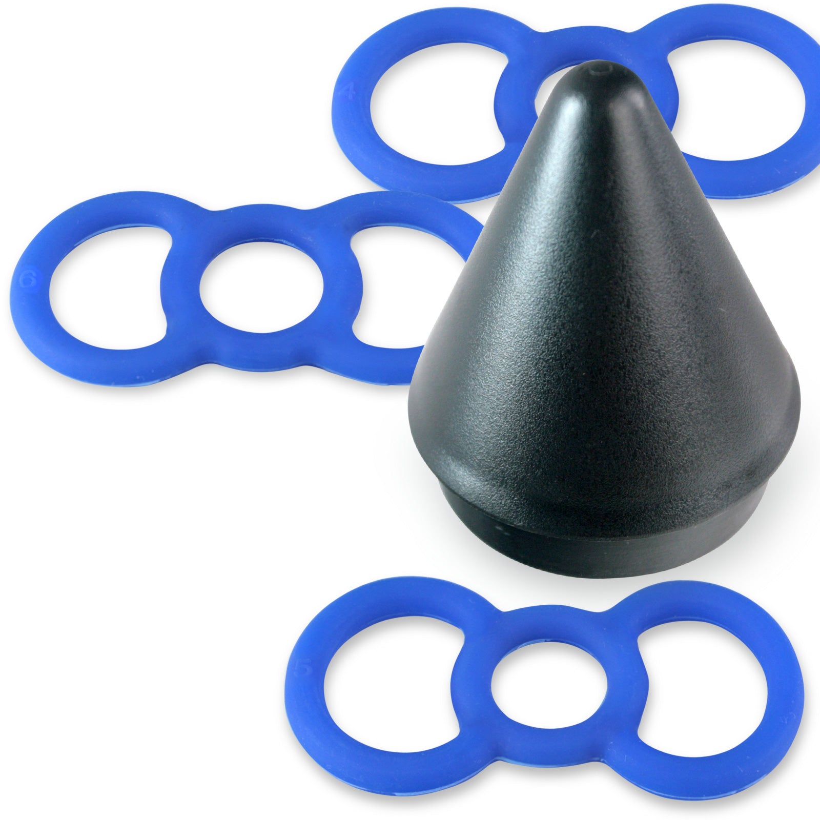 Blue Premium Slippery Silicone Coated Tension Rings w/ Easy Loader Cone - 456 Sample