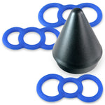 Blue Premium Slippery Silicone Coated Tension Rings w/ Easy Loader Cone - 567 Sample