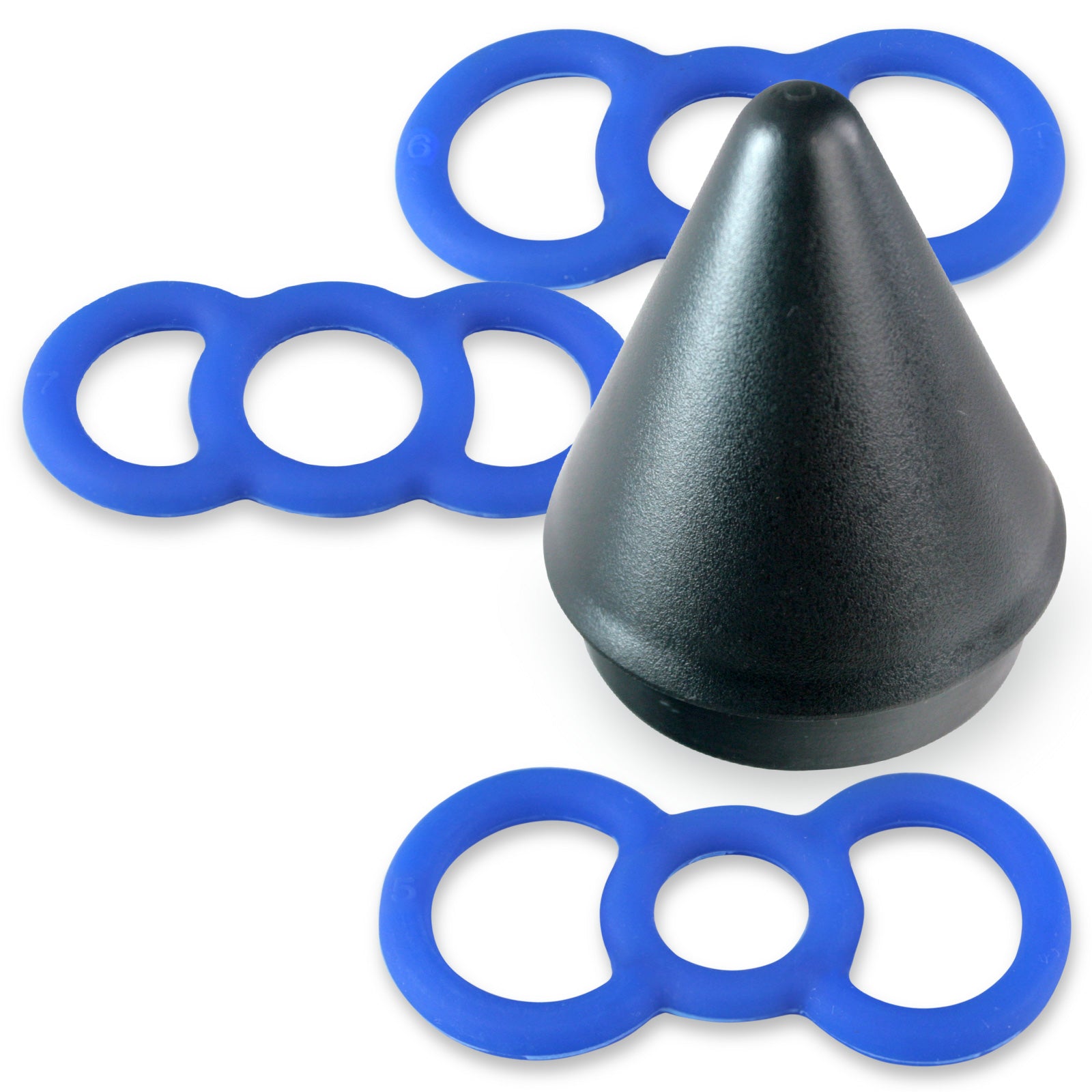 Blue Premium Slippery Silicone Coated Tension Rings w/ Easy Loader Cone - 567 Sample