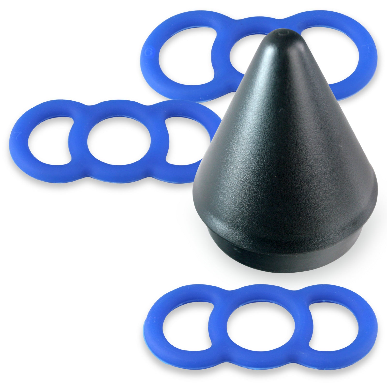 Blue Premium Slippery Silicone Coated Tension Rings w/ Easy Loader Cone -678 Sample