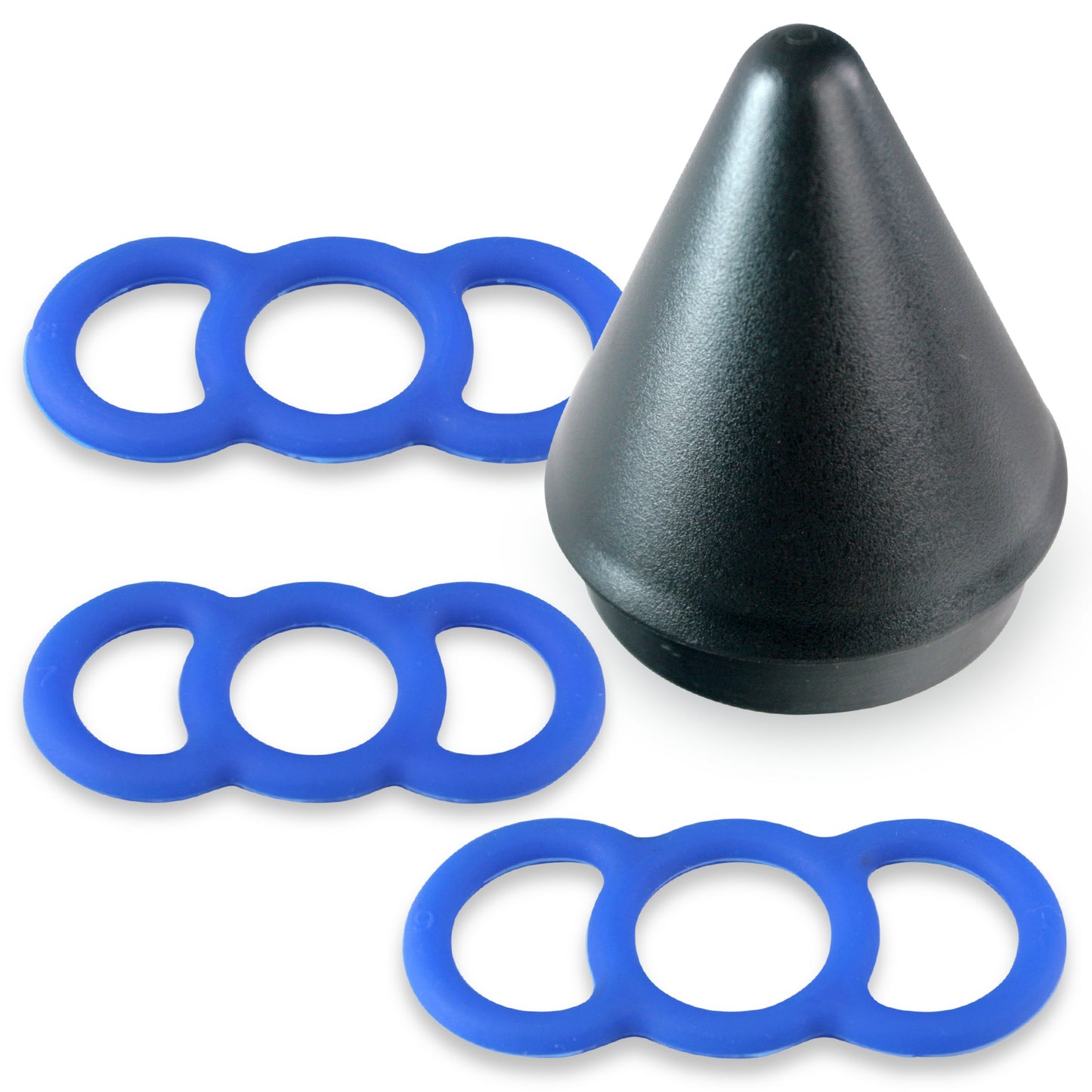 Blue Premium Slippery Silicone Coated Tension Rings w/ Easy Loader Cone - 789 Sample