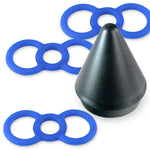 Blue Premium Slippery Silicone Coated Tension Rings w/ Easy Loader Cone - .6" x3