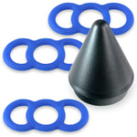 Blue Premium Slippery Silicone Coated Tension Rings w/ Easy Loader Cone - .8" x3