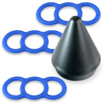 Blue Premium Slippery Silicone Coated Tension Rings w/ Easy Loader Cone - 1" x3