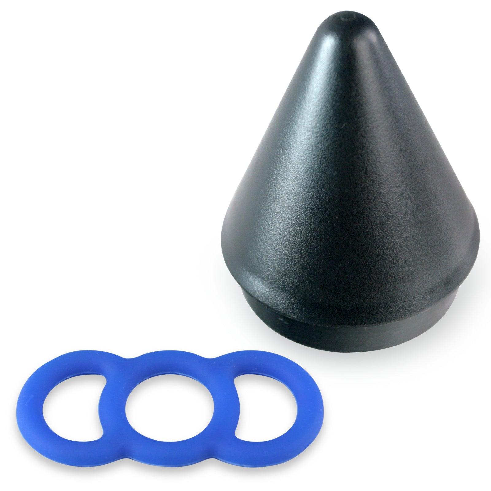 Blue Premium Slippery Silicone Coated Loop Handle Tension Ring w/ Easy Loader Cone - .8"