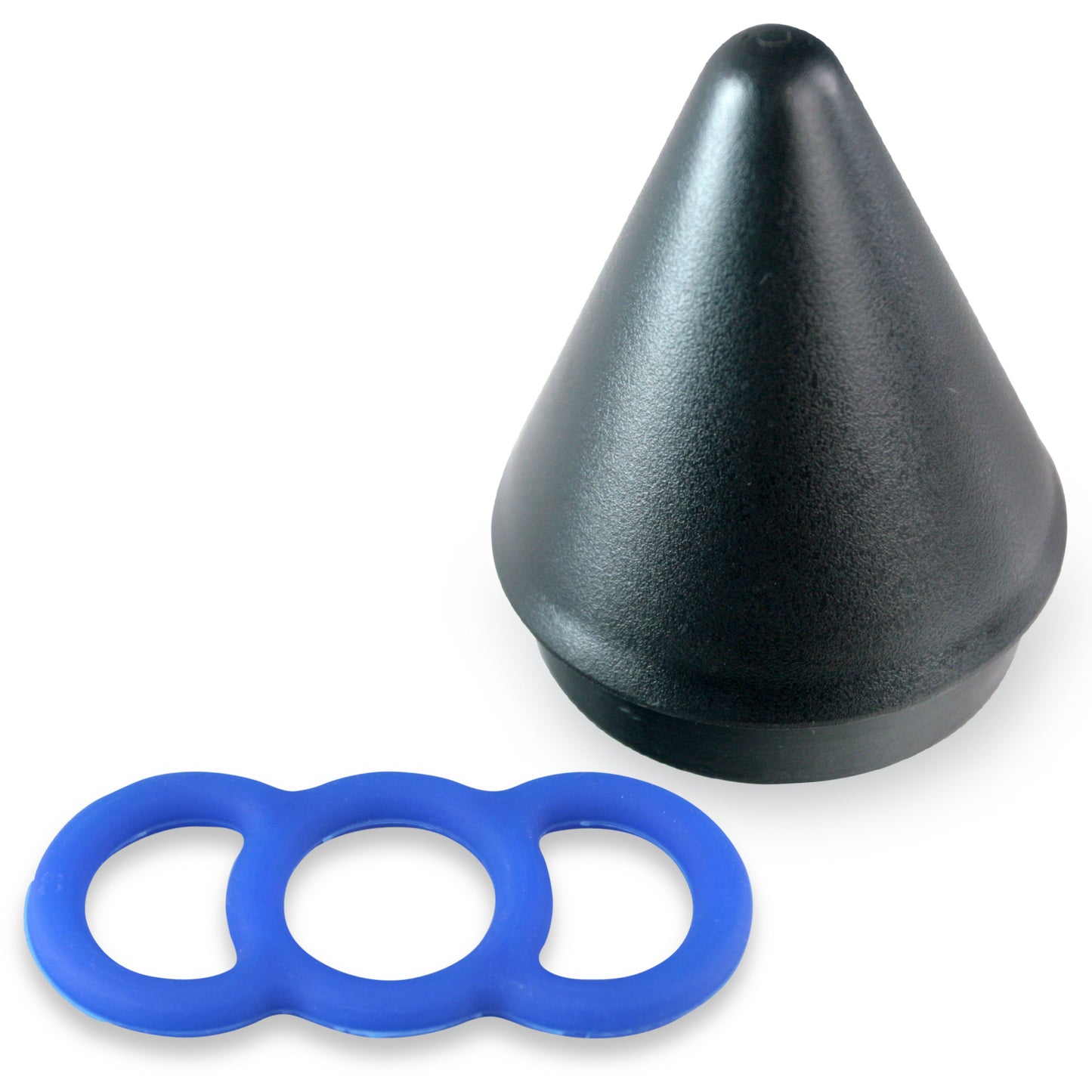 Blue Premium Slippery Silicone Coated Loop Handle Tension Ring w/ Easy Loader Cone - .9"