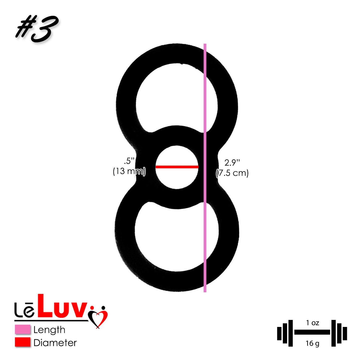 LeLuv EYRO Tension Rings and 2.25" EasyOp Cylinder Loader Cone - Slippery Silicone Singles or Sampler Packs - .5" Through 1" Diameters