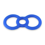 Coated Blue Slippery Silicone Premium Loop Handle Tension Rings - .5"