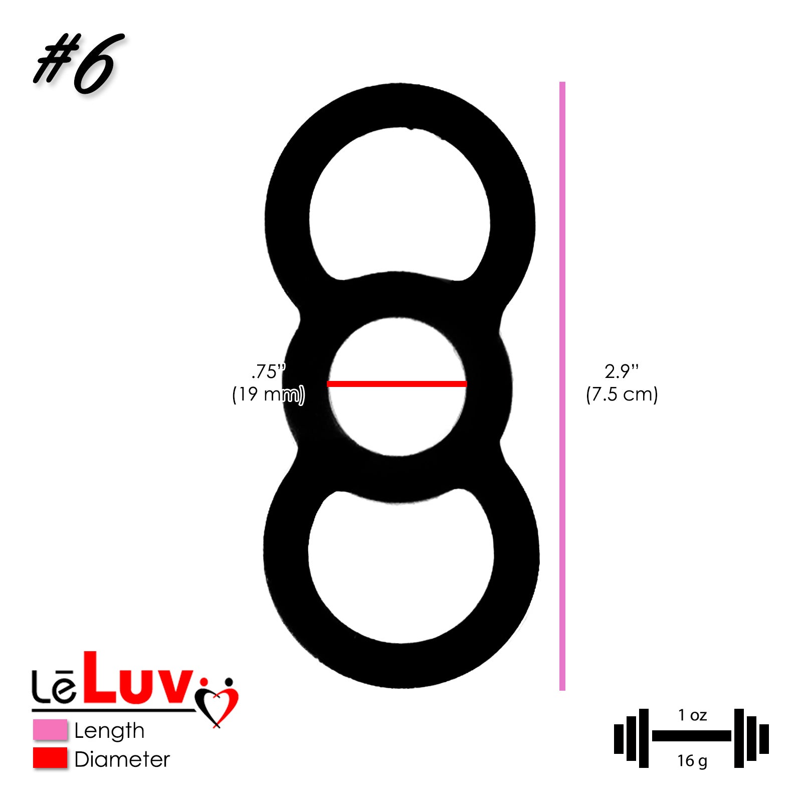 LeLuv EYRO Tension Rings and 2.25" EasyOp Cylinder Loader Cone - Slippery Silicone Singles or Sampler Packs - .5" Through 1" Diameters