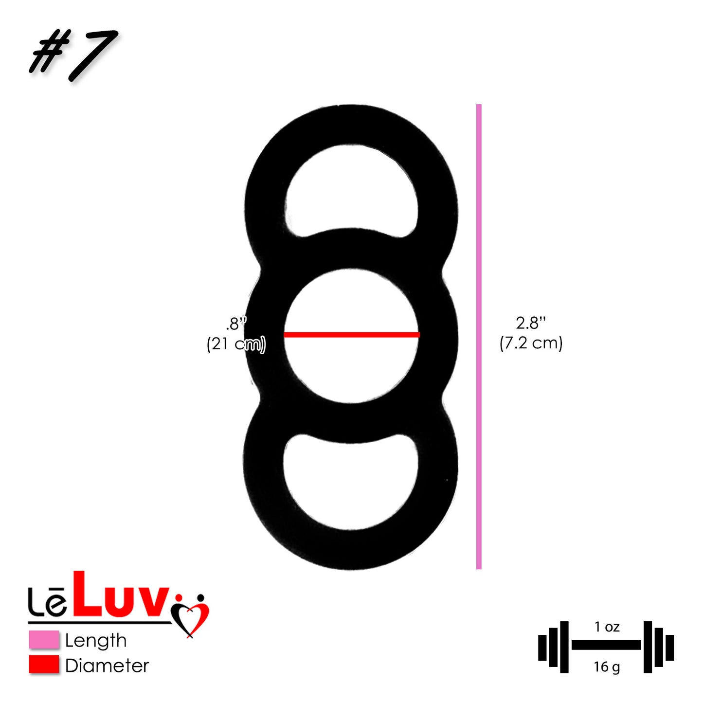 LeLuv EYRO Tension Rings - Slippery Silicone Singles or Sampler Packs - .5" Through 1" Diameters