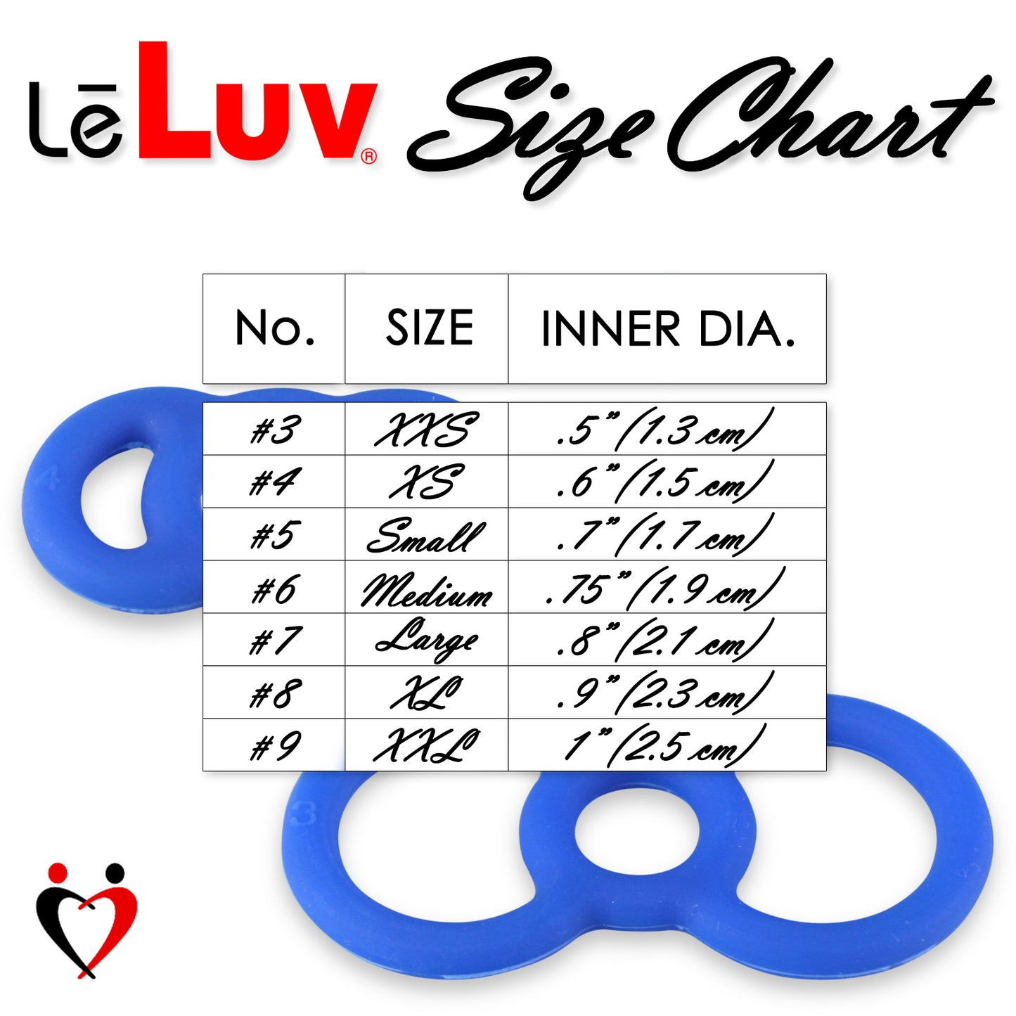 LeLuv EYRO Tension Rings - Slippery Silicone Singles or Sampler Packs - .5" Through 1" Diameters