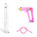 Maxi Pink Handle Silicone Hose | Penis Pump + 9" x 1.35" Cylinder