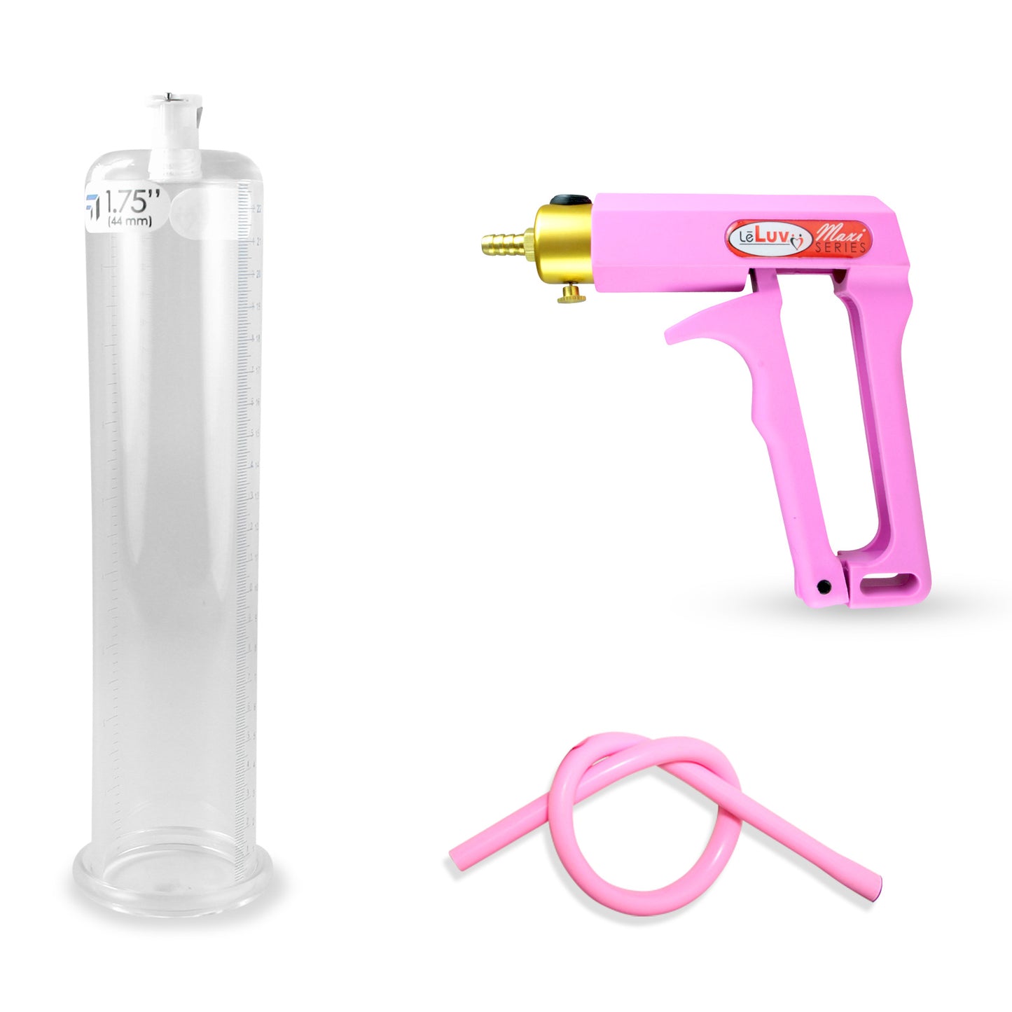 Maxi Pink Handle Silicone Hose | Penis Pump + 9" x 1.75" Cylinder