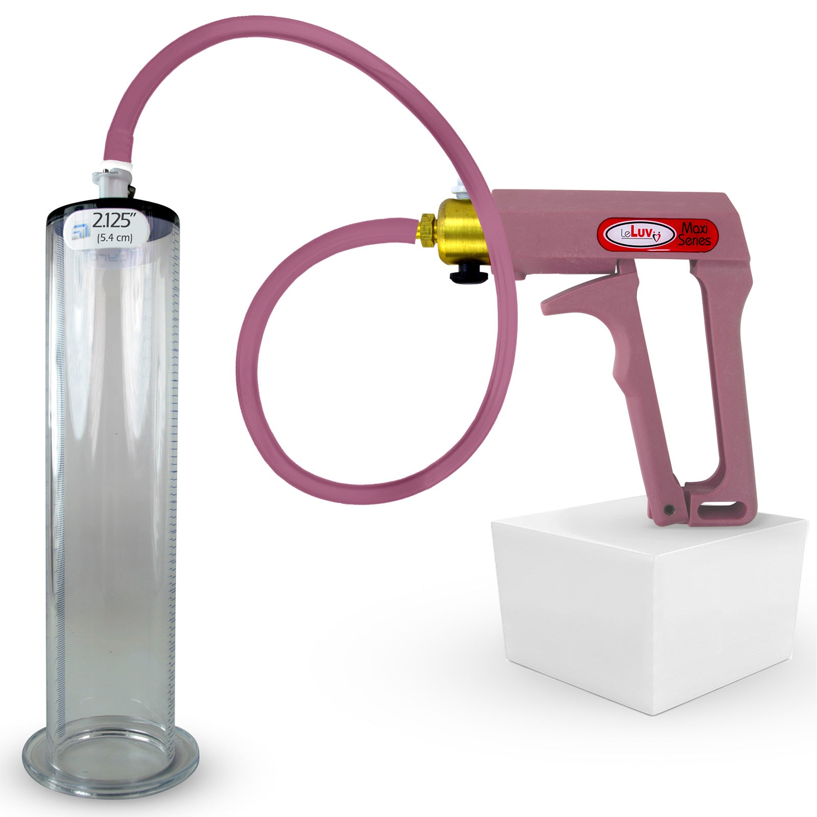 Maxi Pink Handle Silicone Hose | Penis Pump + 9" Length x 2.125" WIDE Flange Cylinder