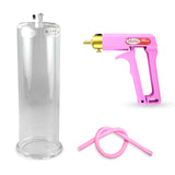 Maxi Pink Handle Silicone Hose | Penis Pump + 9" x 2.875" Cylinder