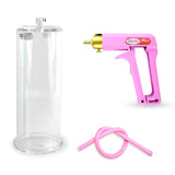 Maxi Pink Handle Silicone Hose | Penis Pump + 9" x 3.25" Cylinder