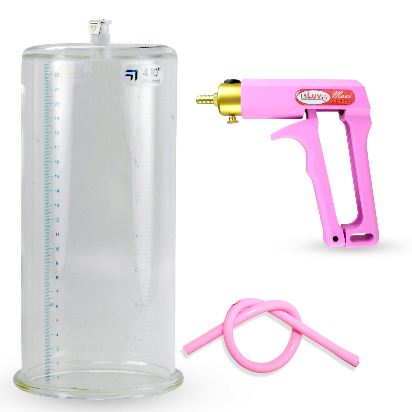 Maxi Pink Handle Silicone Hose | Penis Pump | 9" x 4.10" Cylinder