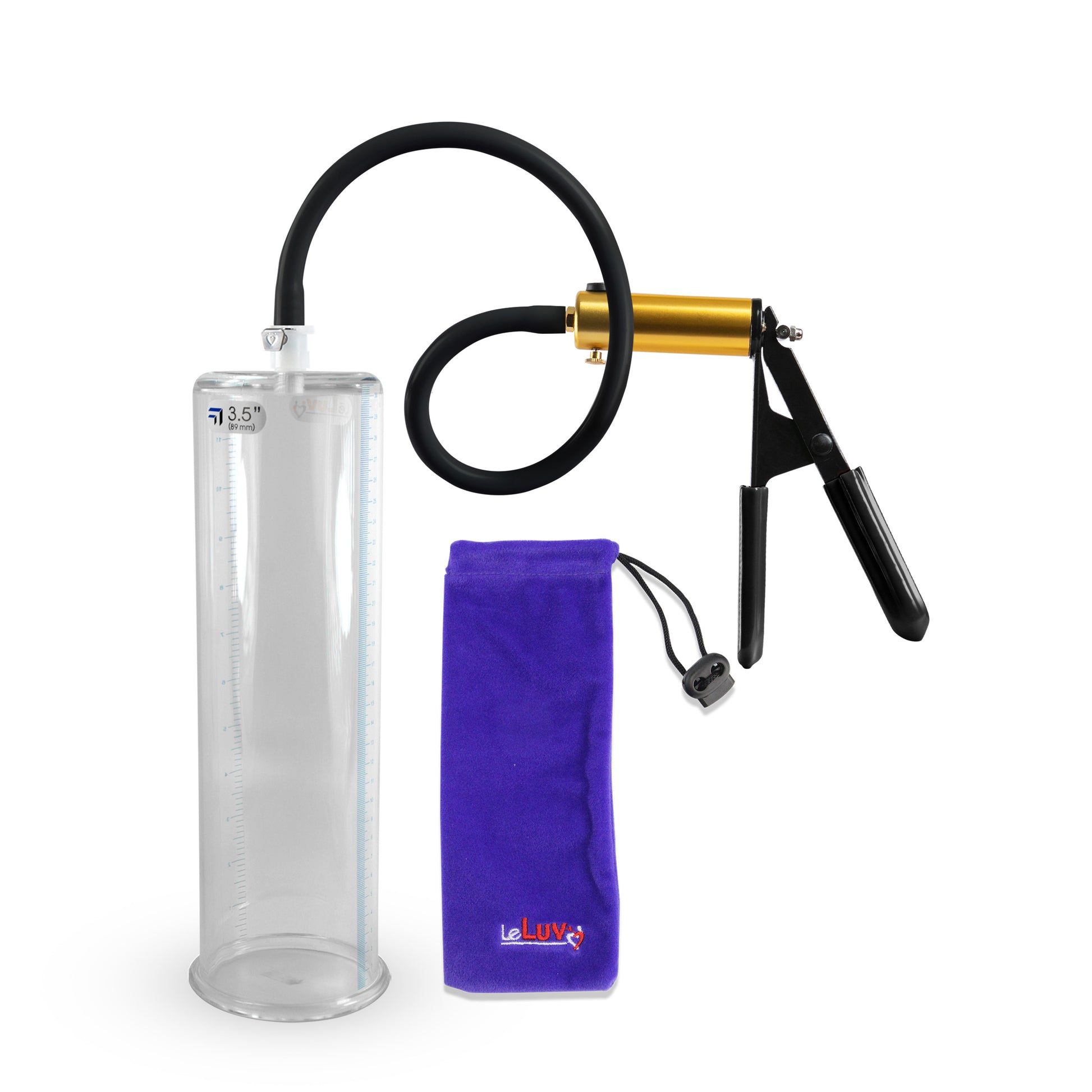 Ultima Brass Black Rubber Grip Silicone Hose | Penis Pump | 12" x 3.50" Cylinder