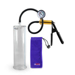 Ultima Brass Black Rubber Grip Silicone Hose | Penis Pump + Gauge | 12" x 3.50" Cylinder