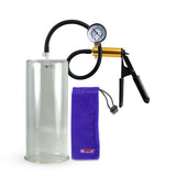 Ultima Brass Black Rubber Grip Silicone Hose | Penis Pump + Gauge | 12" x 5.00" Cylinder Diameter