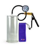 Ultima Brass Black Rubber Grip Silicone Hose | Penis Pump + Protected Gauge | 12" 5.00" Cylinder