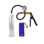 Ultima Brass Black Rubber Grip Silicone Hose | Penis Pump + Gauge | 9" x 2.125" Cylinder