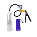 Ultima Brass Black Rubber Grip Silicone Hose | Penis Pump + Gauge | 9" x 2.75" Cylinder