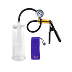 Ultima Brass Black Rubber Grip Silicone Hose | Penis Pump + Gauge | 9" x 3.25" Cylinder