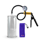 Ultima Brass Black Rubber Grip Silicone Hose | Penis Pump + Gauge | 9" x 4.10" Cylinder Diameter