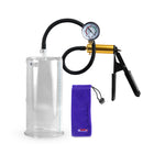 Ultima Brass Black Rubber Grip Silicone Hose | Penis Pump + Gauge | 9" x 4.50" Cylinder Diameter