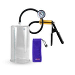 Ultima Brass Black Rubber Grip Silicone Hose | Penis Pump + Gauge | 9" x 5.00" Cylinder Diameter
