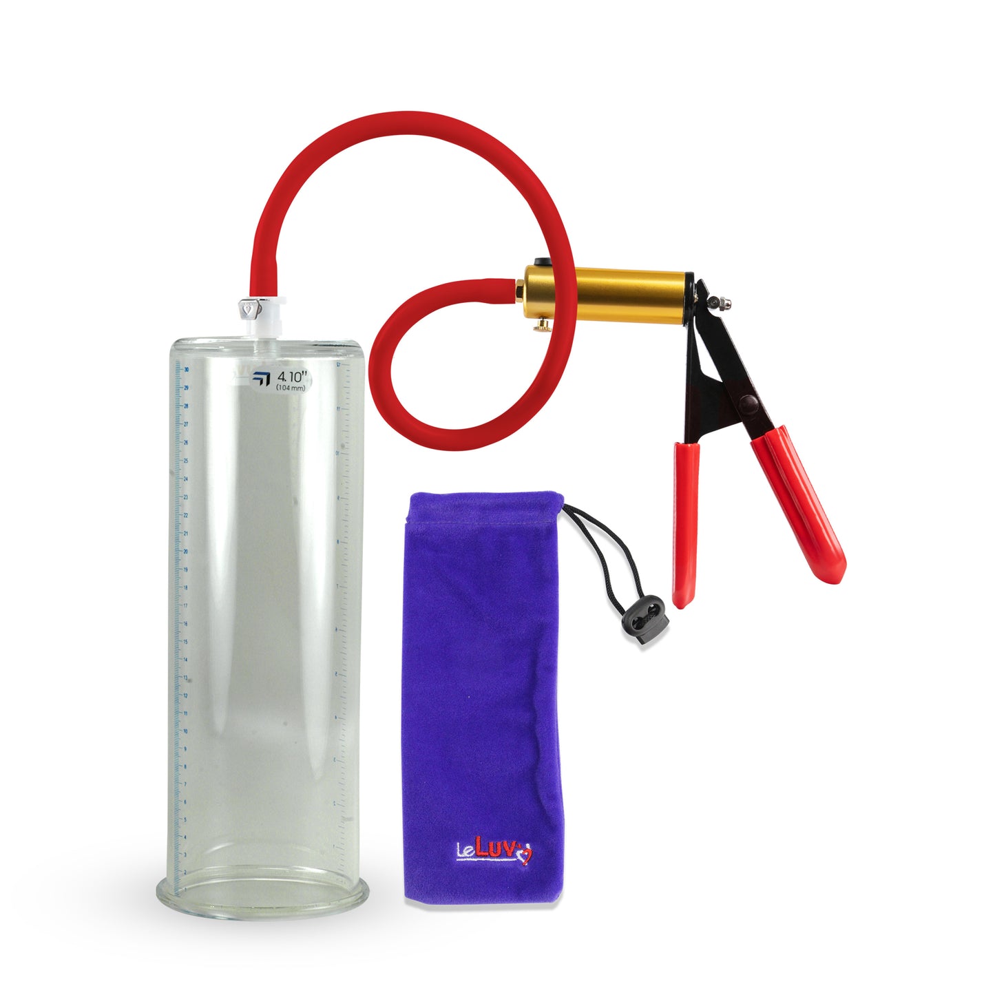 Ultima Red Rubber Grip, Silicone Hose | Penis Pump 12" Length - 4.10" Cylinder Diameter