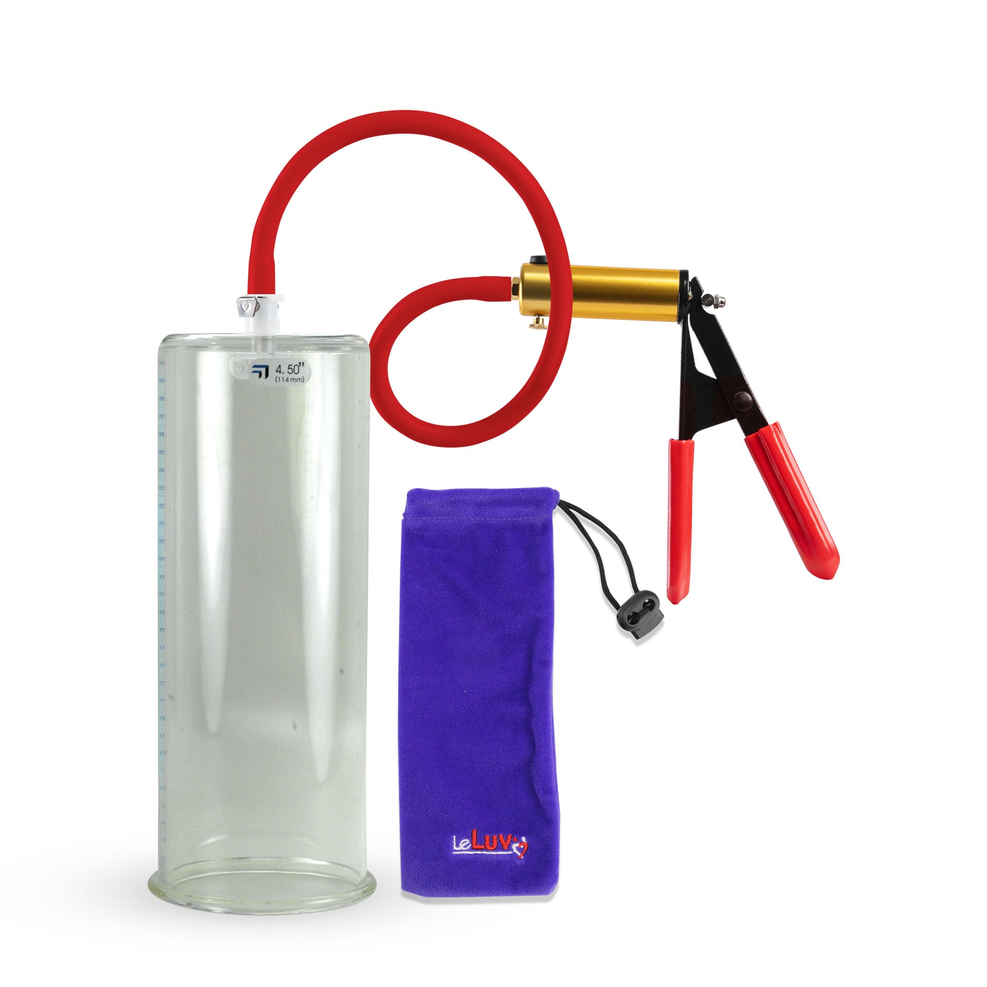 Ultima Red Rubber Grip, Silicone Hose | Penis Pump 12" Length - 4.50" Cylinder Diameter