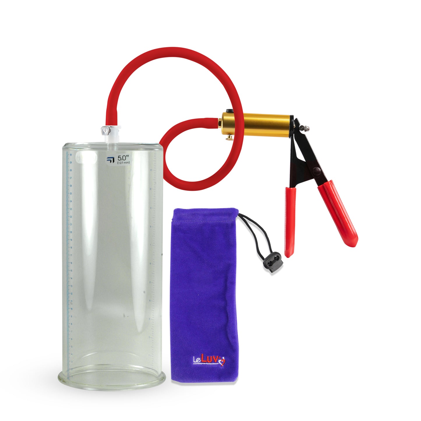 Ultima Red Rubber Grip, Silicone Hose | Penis Pump 12" Length - 5.00" Cylinder Diameter