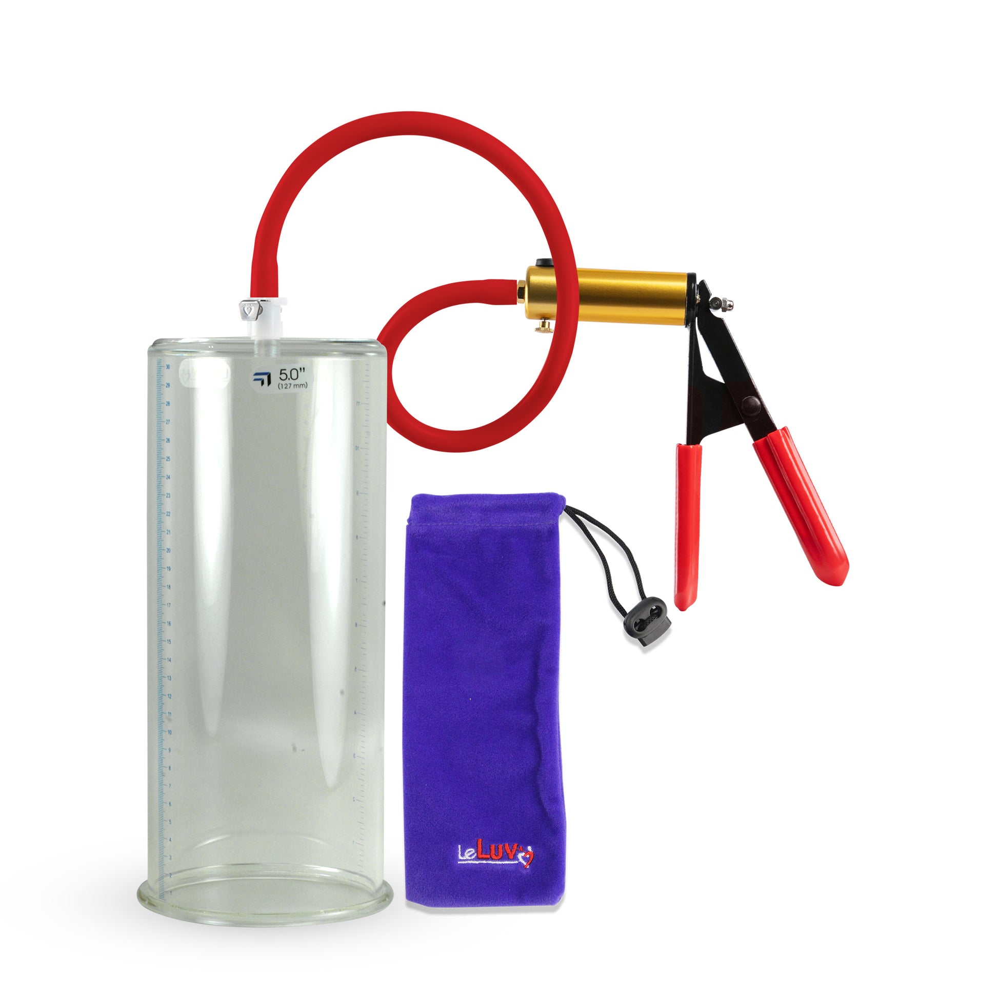 Ultima Red Rubber Grip, Silicone Hose | Penis Pump 12" Length - 5.00" Cylinder Diameter