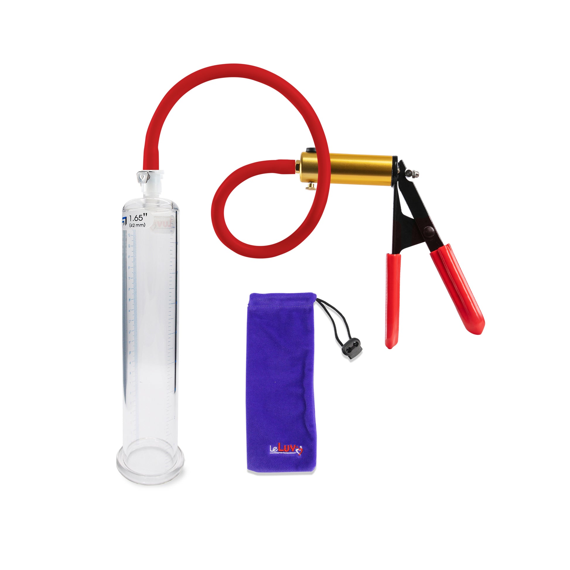 Ultima Red Rubber Grip, Silicone Hose | Penis Pump 9" Length - 1.65" Cylinder Diameter