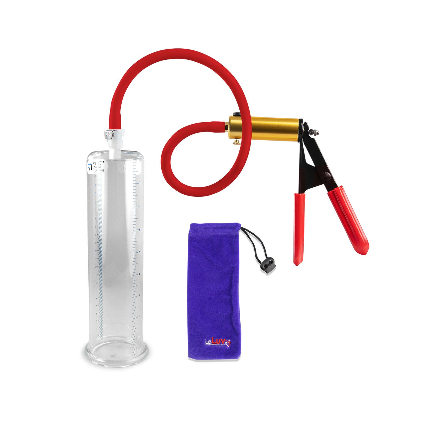 Ultima Red Rubber Grip, Silicone Hose | Penis Pump + 9" x 2.50" Cylinder