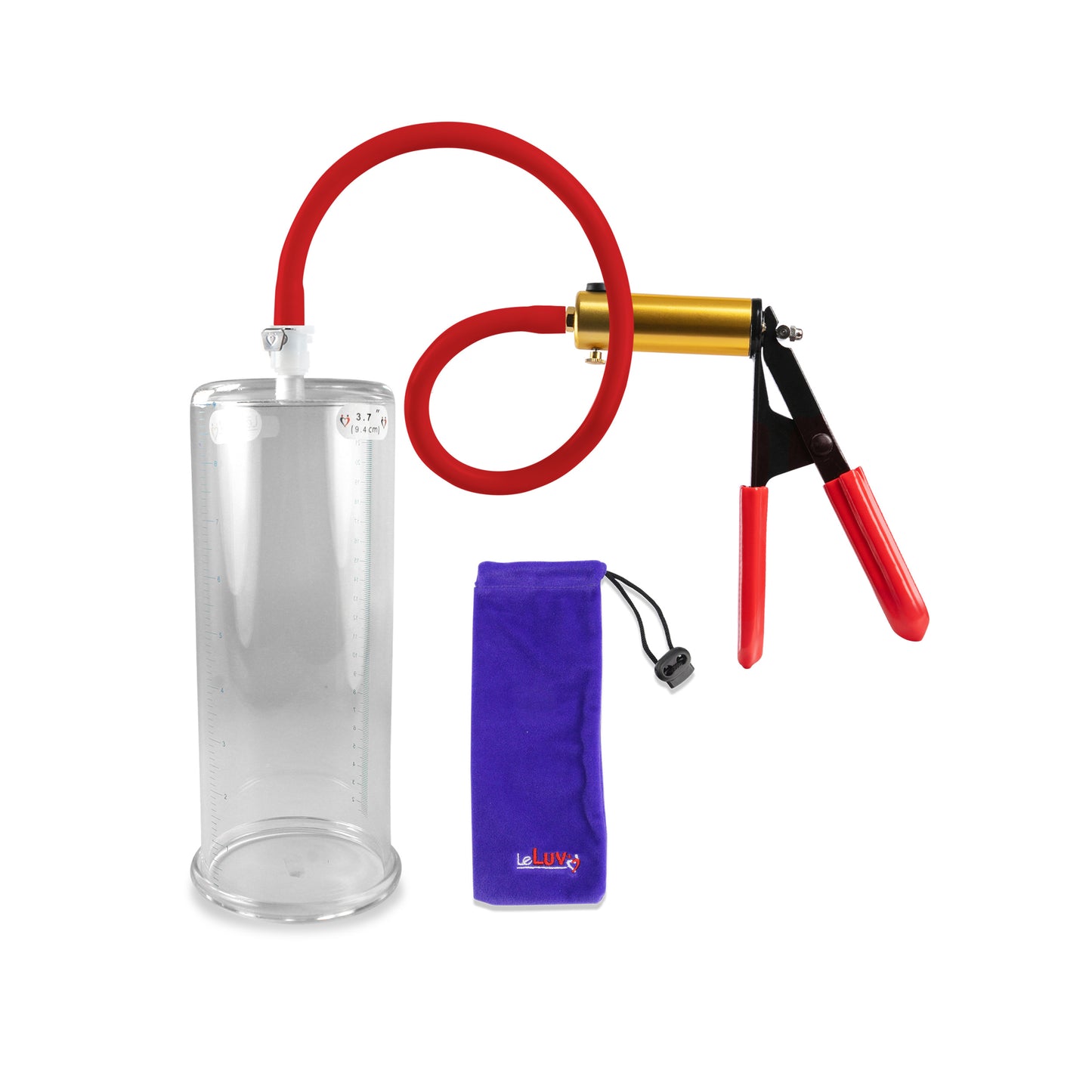 Ultima Red Rubber Grip, Silicone Hose | Penis Pump + 9" x 3.70" Cylinder
